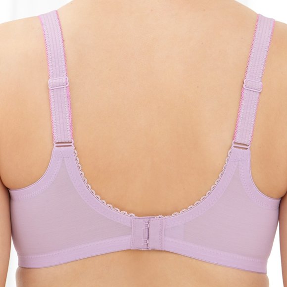 Glamorise 34C Wonderwire Lace Bra (Side-Smoothing) MAX-COMFORT Violet NEW - Picture 4 of 10